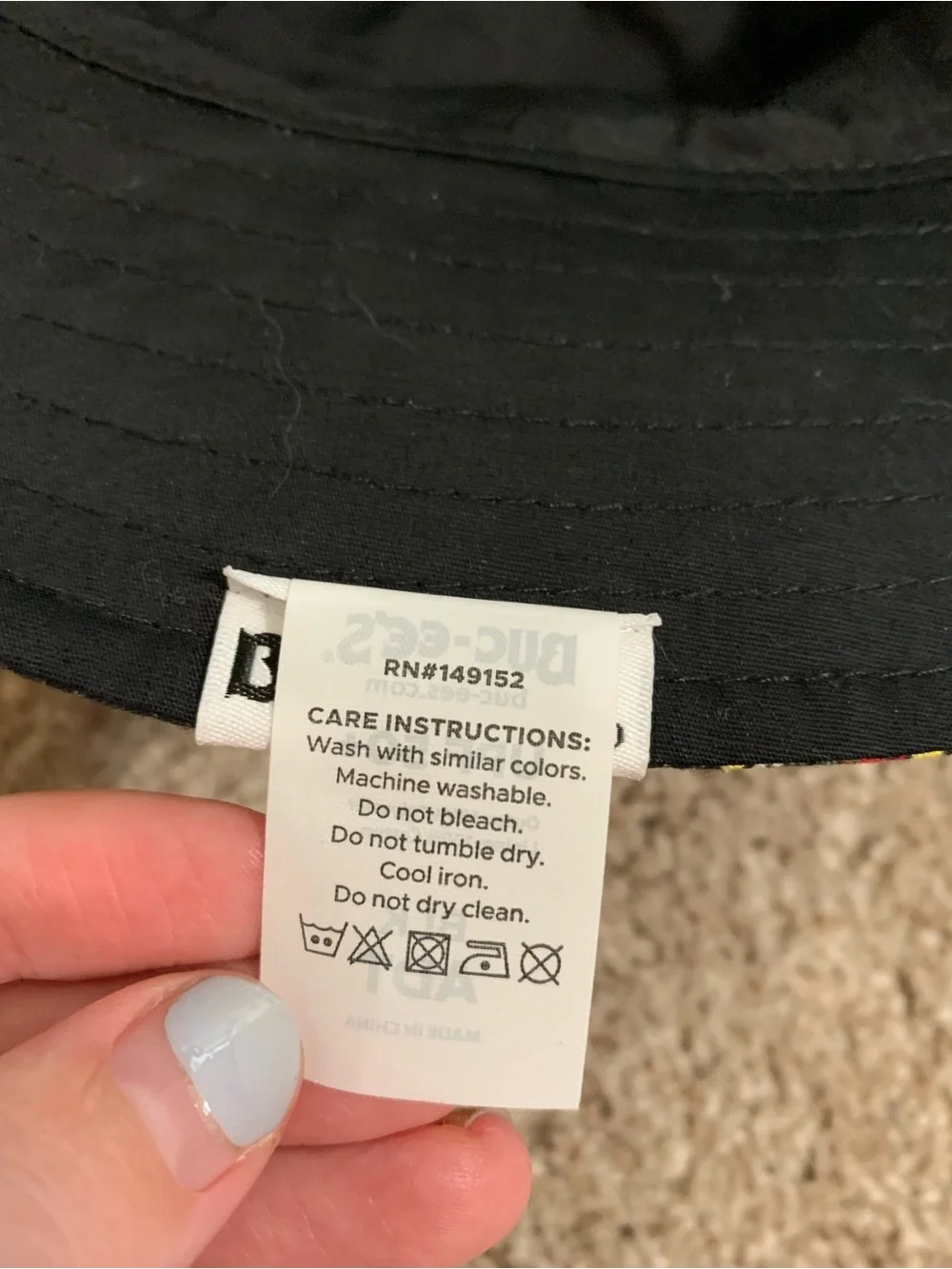 Buc-ee’s Beaver Bucket Hat Adult Allover Black UPF 50+ Reversible